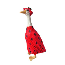 Statue d'oie de porche à motif pastèque, 58 cm, pour pelouse en ciment.