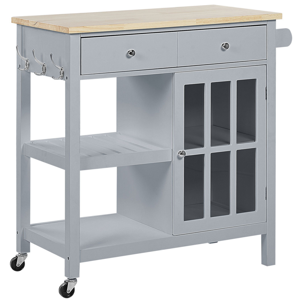 Beliani Kitchen Trolley Genoa Grey