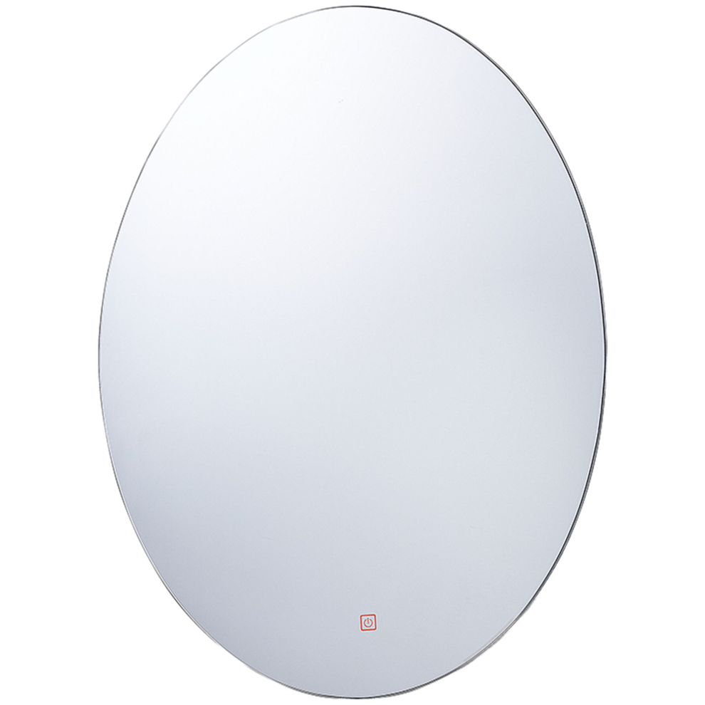 Beliani Led Bathroom Mirror Mazille 60 Cm 80 Cm Silver