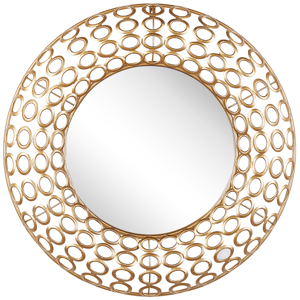 Beliani Wall Mirror Bourdon 80 Cm 80 Cm Metal Gold