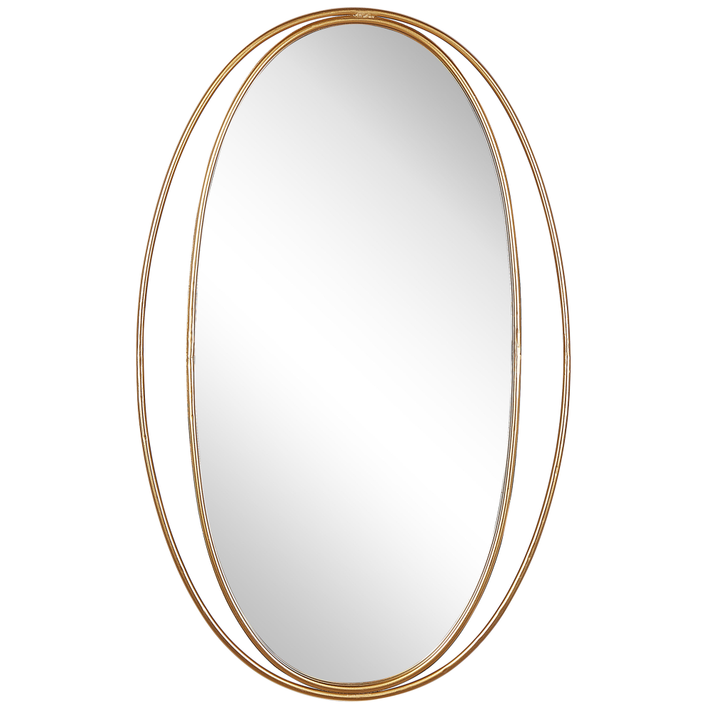 Beliani Wall Mirror Besson 55 Cm 90 Cm Metal Gold