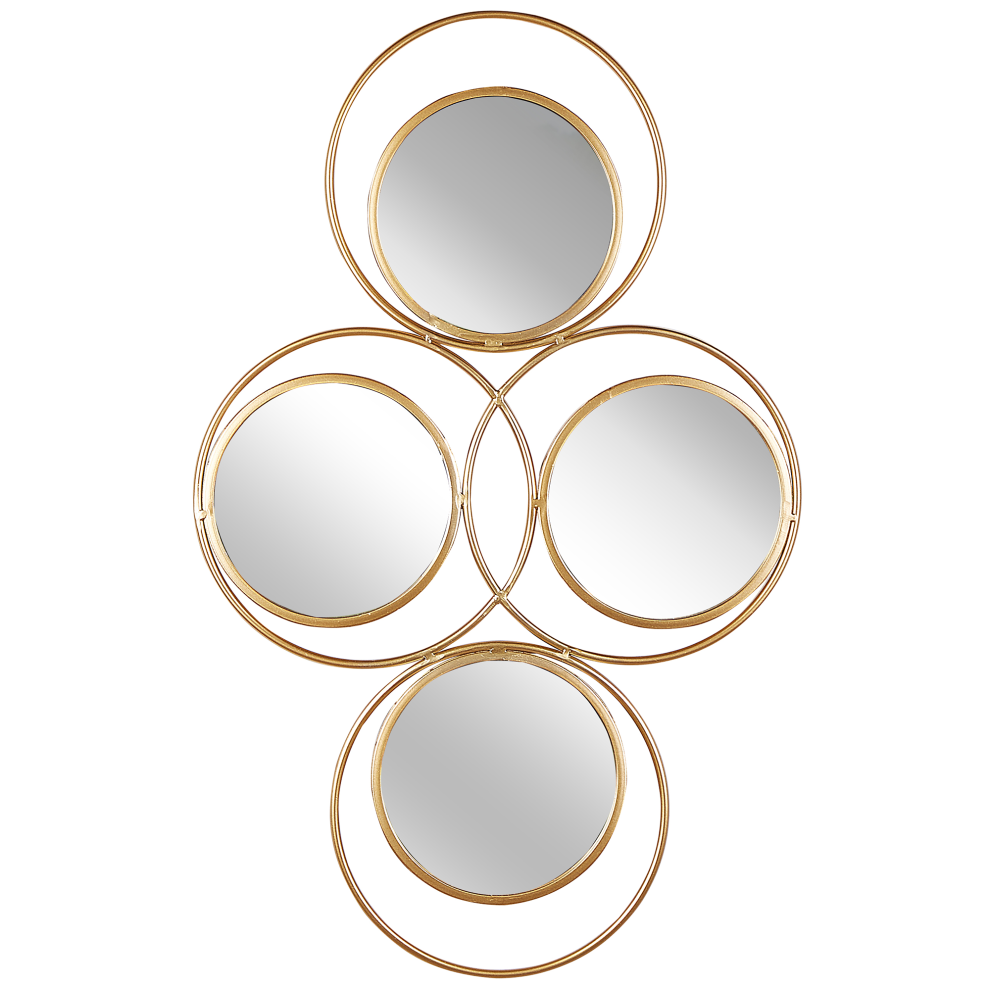 Beliani Wall Mirror Lescar 50 Cm 80 Cm Metal Gold