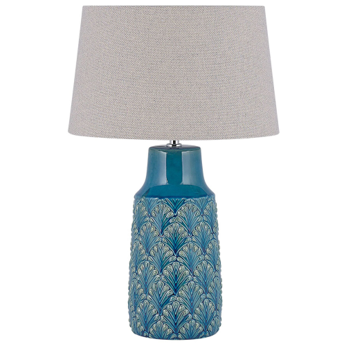 Beliani Table Lamp THAYA Ceramic Blue
