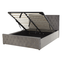 Ottoman Bed AMIENS Velvet Grey 140 x 200 cm (EU Double)