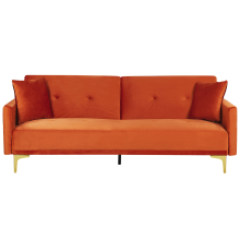 Sofa Bed 3 Seater LUCAN Velvet Orange
