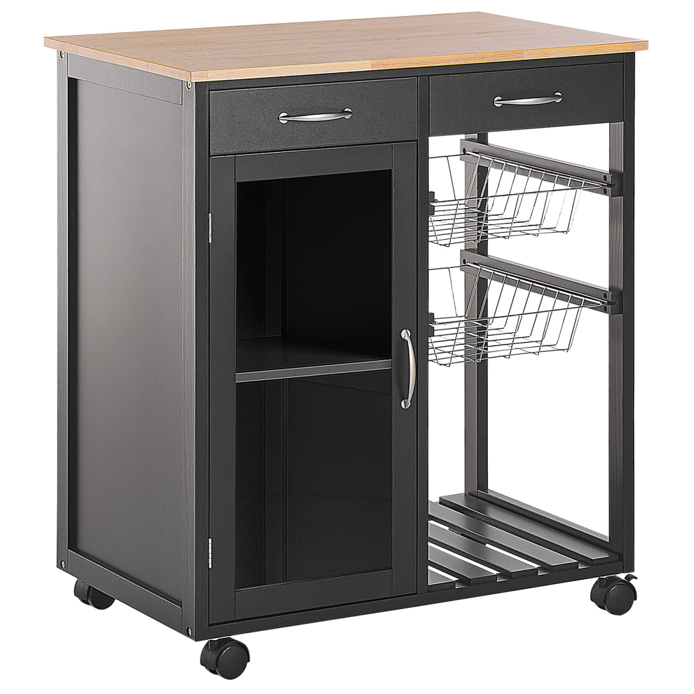 Beliani Kitchen Trolley Boves Black