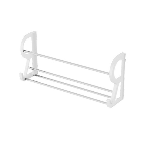 Wall-Mounted Shoe Rack Stainless Steel ABS White 1