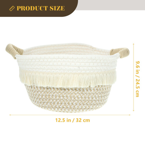 Panier de rangement en macramé tressé en jute (1 pièce) 1