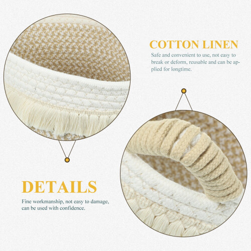 Panier de rangement en macramé tressé en jute (1 pièce) 2
