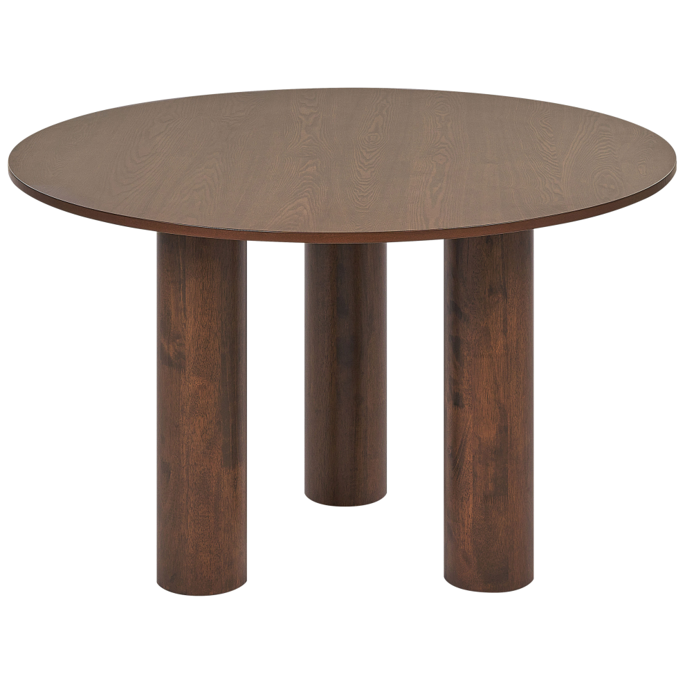 Beliani Dining Table Orin Dark Ash Wood 120 Cm 120 Cm