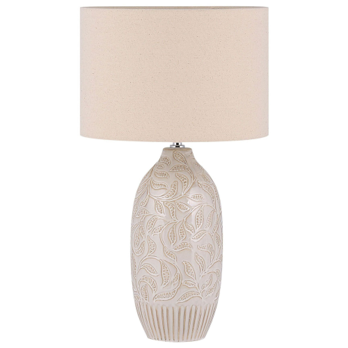 Beliani Table Lamp SALZA Ceramic Beige