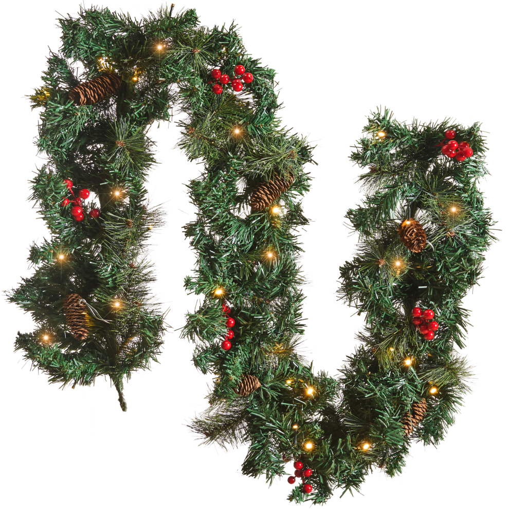 Beliani Christmas Garland Led Tenala 180 Cm Green