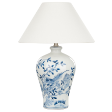 Table Lamp MAGROS Porcelain White/ Blue