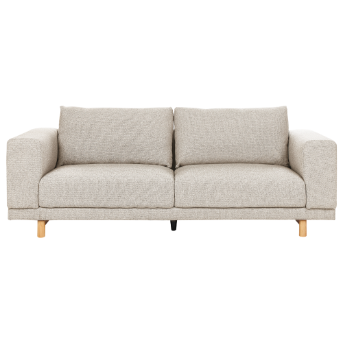 Beliani Sofa 3 Seater NIVALA Fabric Light Beige