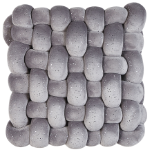 Throw Cushion SIRALI Velvet 30 x 30 cm Grey Solid
