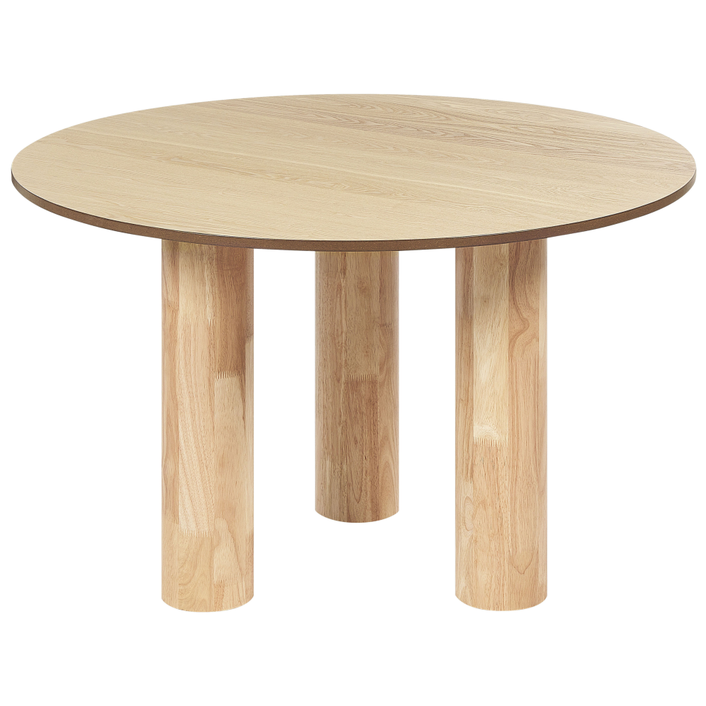 Beliani Dining Table Orin Light Ash Wood 120 Cm 120 Cm