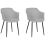 Beliani Set of 2 Dining Chairs ELIM Fabric Light Grey 1
