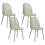 Beliani Set of 4 Dining Chairs EMORY Light Green 1