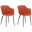 Beliani Set of 2 Dining Chairs ELIM Fabric Orange 1