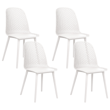 Set of 4 Dining Chairs EMORY White