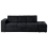 Beliani Sofa Bed 3 Seater FALSTER Fabric Black with Storage 1