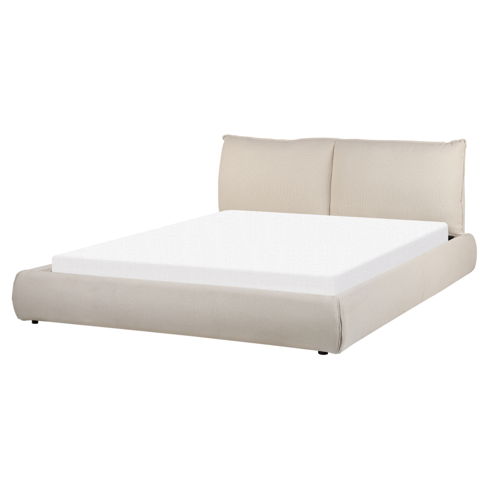 Beliani Waterbed Fabric Vinay 160 X 200 Cm (Eu King Size) Beige