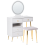 Beliani Dressing Table with Mirror and Stool YVES LED White 1