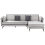 Beliani Corner Sofa 3 Seater ALTAN Velvet Light Grey Left Hand 1