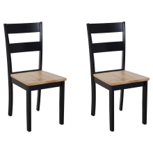 Set of 2 Dining Chairs GEORGIA Wood Black