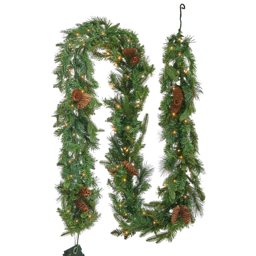 Beliani Christmas Garland Led Kamerun 270 Cm Green