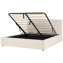 Ottoman Bed MOISSAC Fabric Beige 180 x 200 cm (EU Super King)