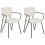Beliani Set of 2 Dining Chairs ELKO Fabric Off-White 1