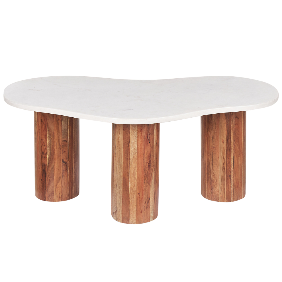 Beliani Coffee Table Casablanca Marble White