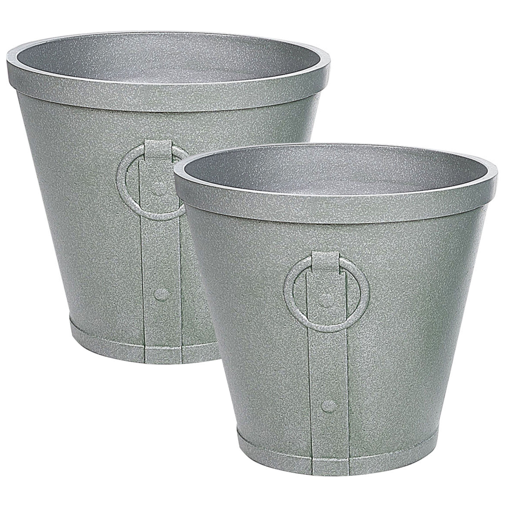 Beliani Plant Pot Vari 45 Cm Grey