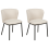 Beliani Set of 2 Dining Chairs MINA Fabric Off-White 1