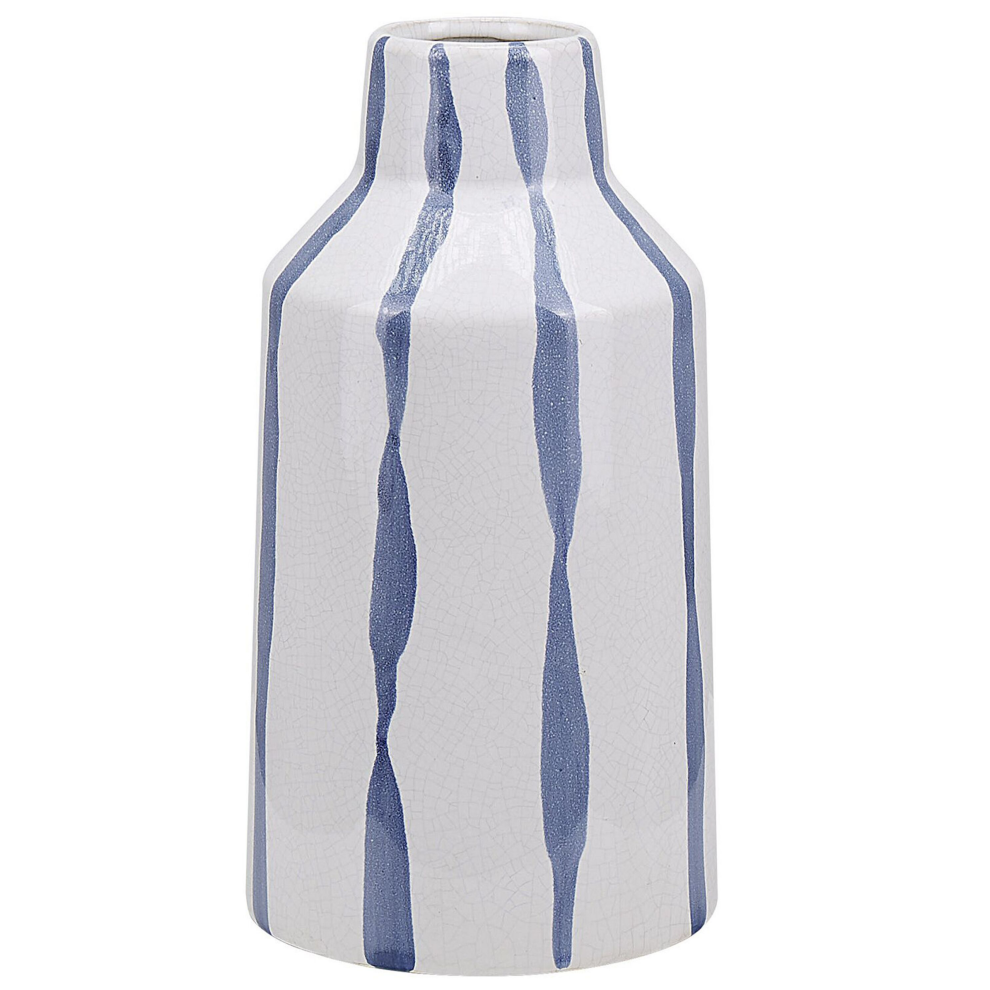 Beliani Flower Vase Assus Stoneware 22 Cm White
