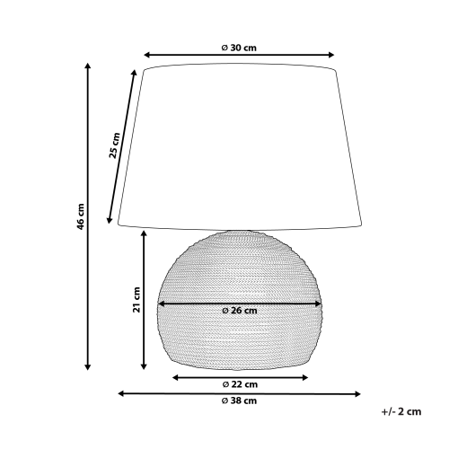Beliani Table Lamp GROWEE Wicker Natural 2