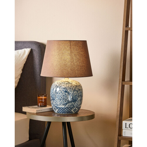 Beliani Table Lamp NEIRA Porcelain Brown 1