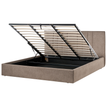 Ottoman Bed TARASCON Fabric Taupe 180 x 200 cm (EU Super King)