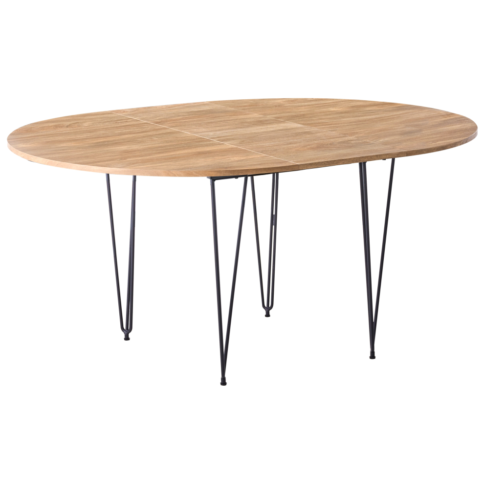 Beliani Extending Dining Table Louise Brown 120/160 Cm 120 Cm