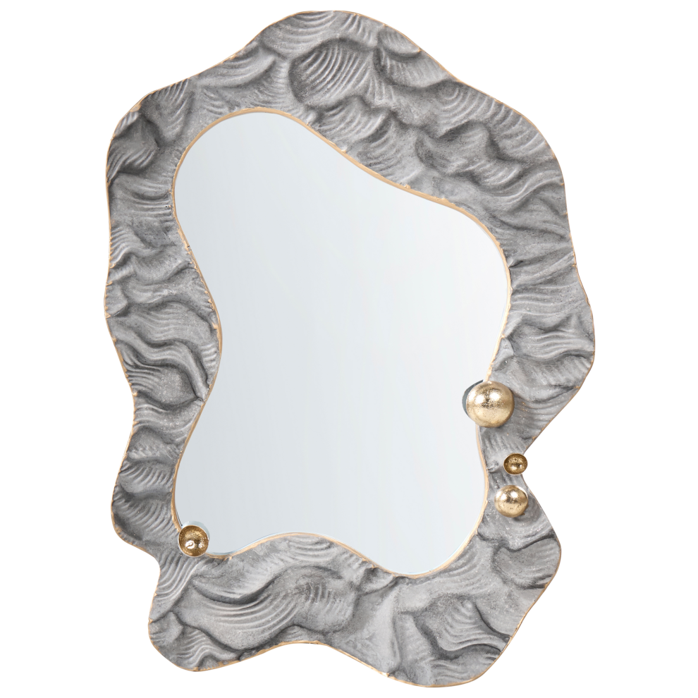 Beliani Wall Mirror Linas 51 Cm 67 Cm Grey