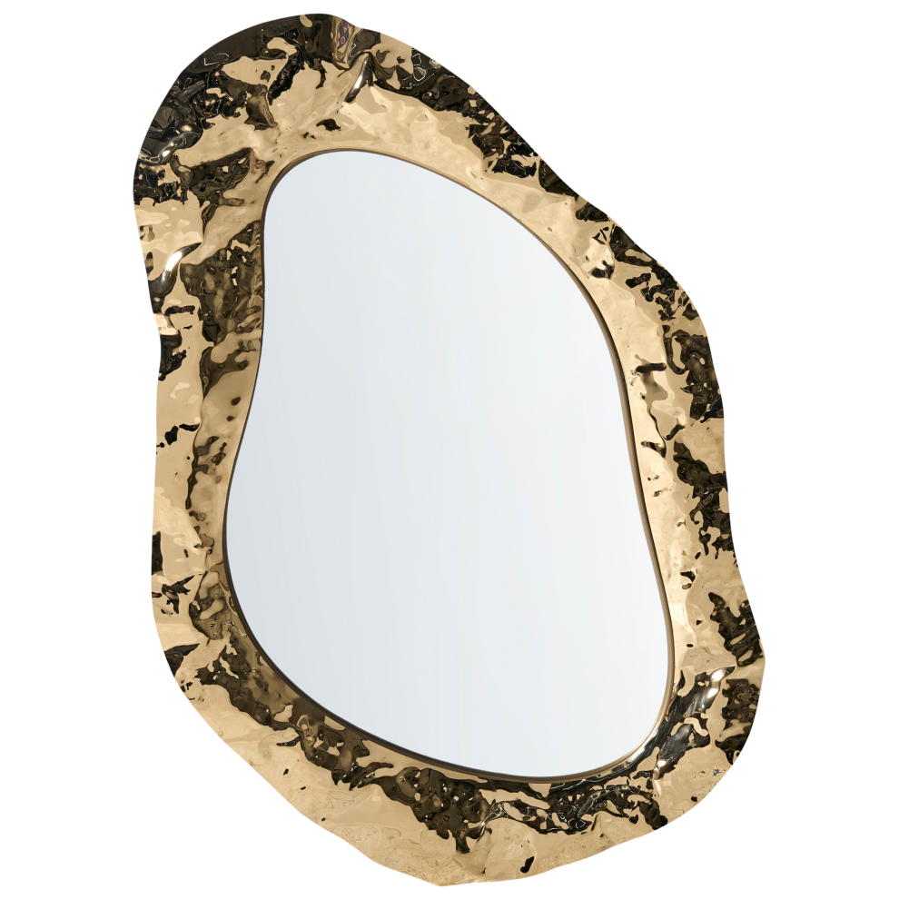 Beliani Wall Mirror Jossigny 52 Cm 79 Cm Gold