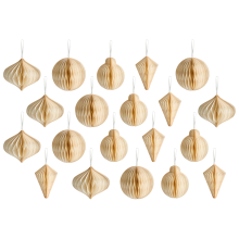 Set of 20 Christmas Tree Ornaments JOLSTRA Paper Beige