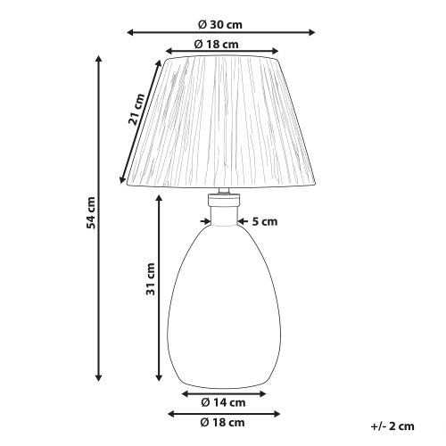 Beliani Table Lamp BLANCO Glass Natural 2