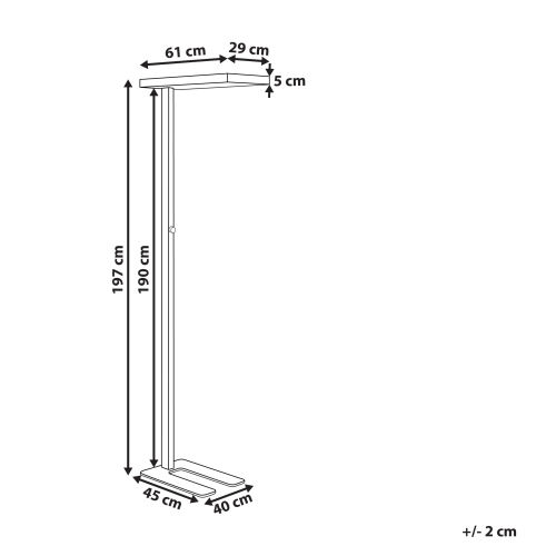 Beliani LED Floor Lamp TAURUS with Dimmer Metal Black 2
