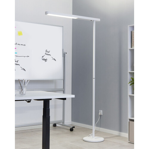 Beliani LED Floor Lamp PERSEUS Metal White 1