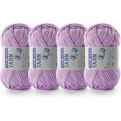 2 Pac Chenille Yarn for Crocheting - Fluffy Baby Yarn 50g