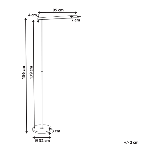 Beliani LED Floor Lamp PERSEUS Metal Silver 2