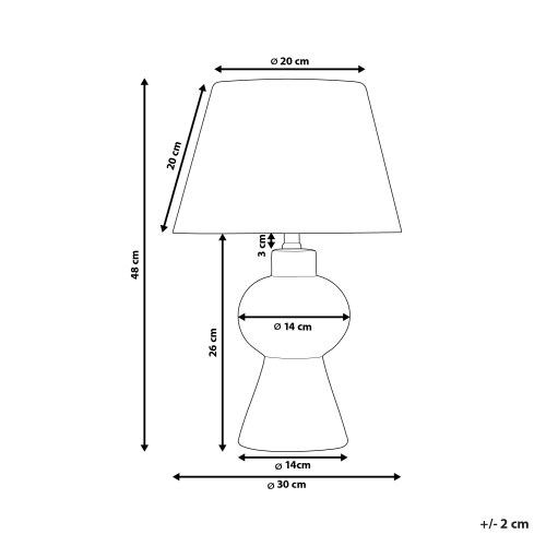 Beliani Table Lamp FABILOS Ceramic Orange 2