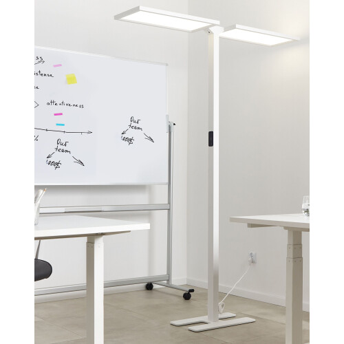 Beliani LED Floor Lamp SCULPTOR with Motion Sensor Metal White 1
